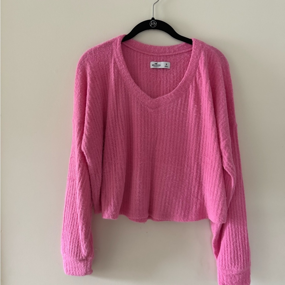 Hollister Pink V-Neck Sweater